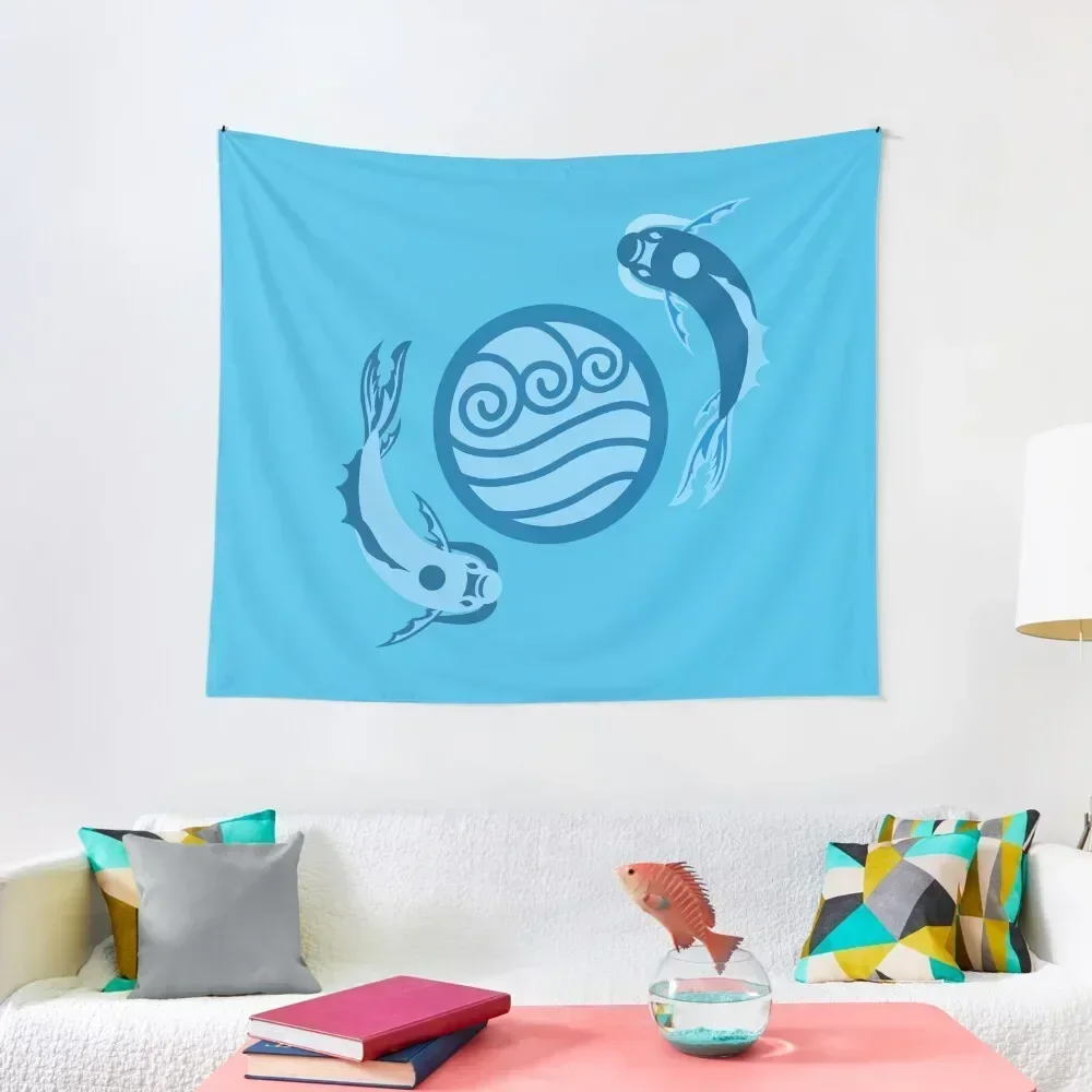 Koi Fish - Moon and Ocean Spirits Tapestry Wall Hanging Mushroom Aesthetic Room Decorations Tapestry
