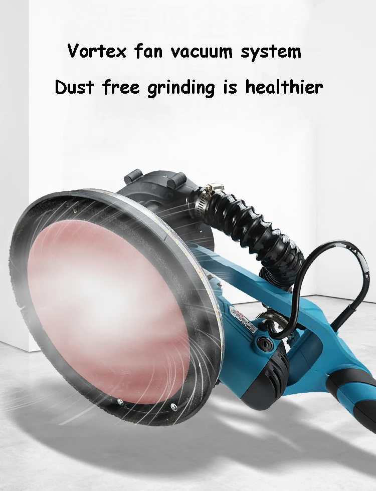 Wall Grinding Machine Sander Dust-free Self-priming Wall Putty Grinder Wall Grinding Matte Polishing Machine Led Light