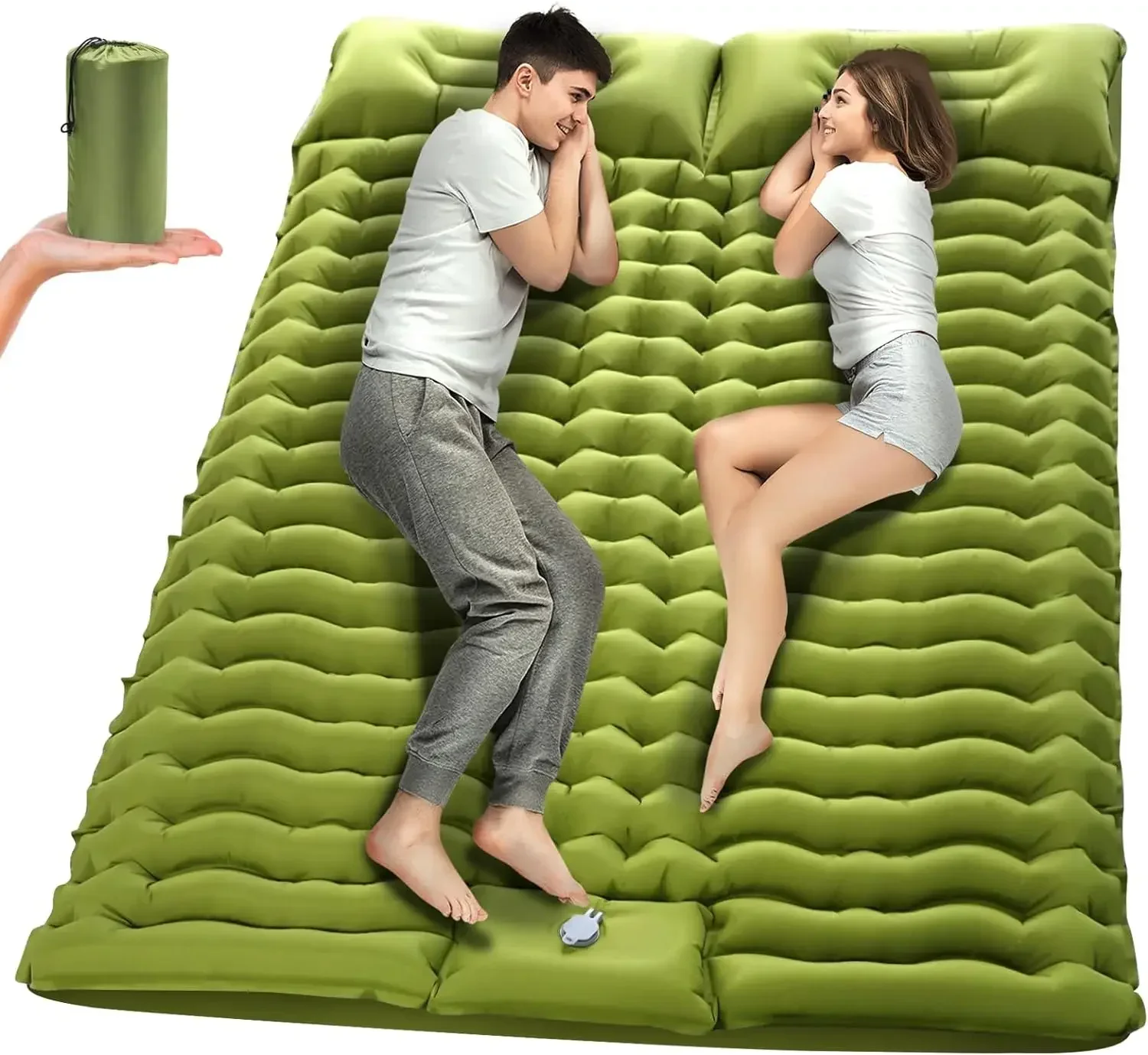 Outdoor 2 Persons Travel Bed Air Mat Double Sleeping Pad For Camping Self Inflating Mat Sleeping Mattress With Pillow For Hiking