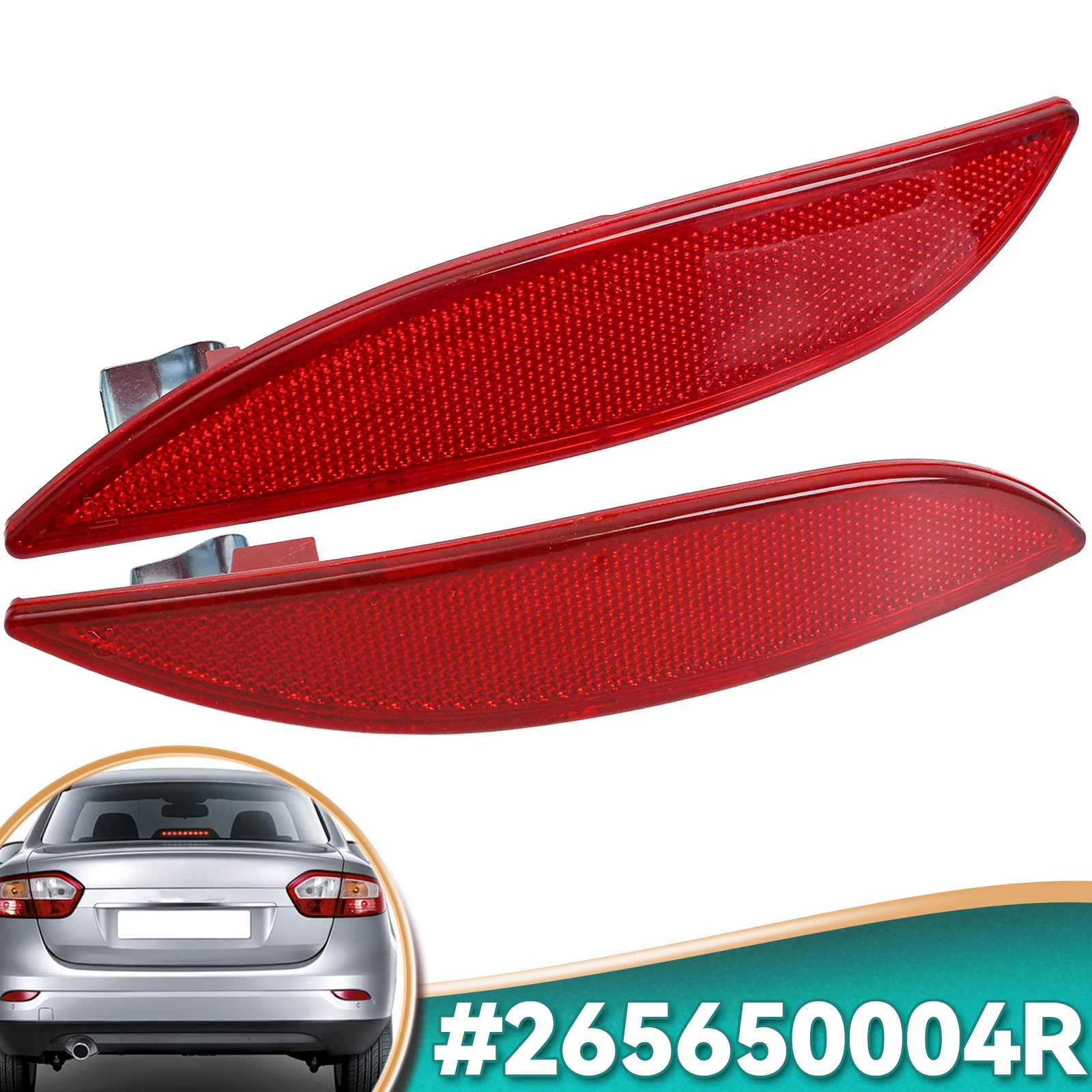 Vehicle Car Reflective Strip Suitable L+R For Renault Megane Mk3 265650004R Rear Bumper Signal Lamp Light Reflector 265600004R