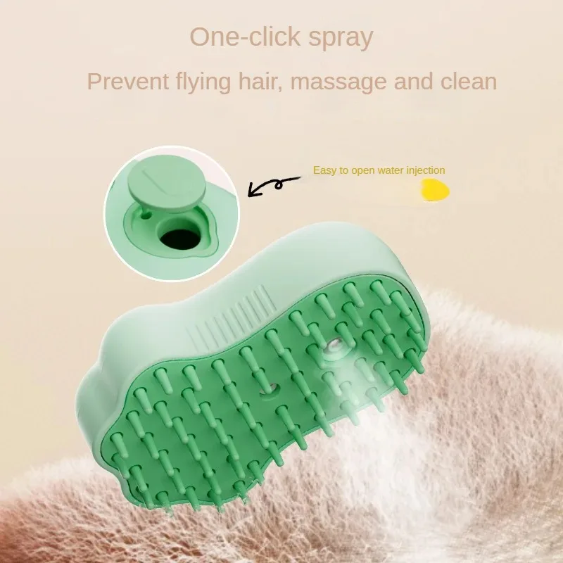 Water Spray Cat Comb Steamy Brush Dog Massage Comb Built-in Electric Silicone Pet Hair Removal Grooming Brush Cat Accessories