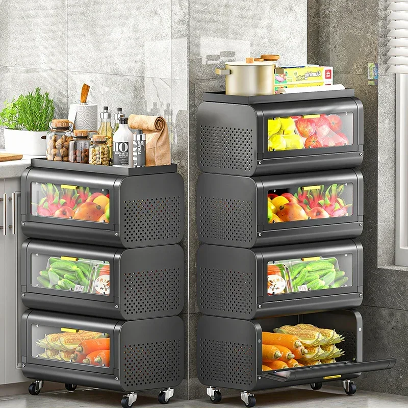 

Kitchen cabinets, vegetable shelves, floor-to-ceiling multi-layer fruit lockers