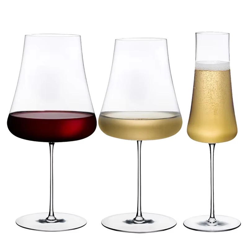Nude Style Handmade Crystal Wine Glass Extremely Thin Masterly Craft Perfect Flawless Red Dot Award Volcano Goblet