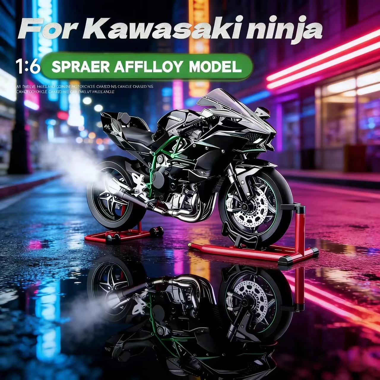 

for Kawasaki Ninja H2R 1:6 Alloy Die-Cast Moto Model - Realistic Collectible Display Gift for Boys Adults Birthday Xmas Gift