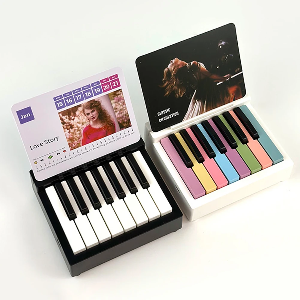 Taylor Piano Calendar 2025 Music Sheets Toy Desktop Peripheral Ornaments with 27 Music Calendar Cards 52 Songs Gifts for Fans