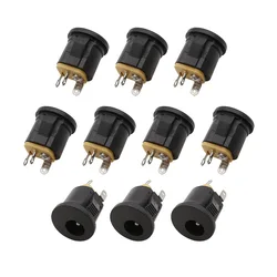 10Pcs DC-022K 5.5x2.1mm DC Power Female Jack Socket Snap-on Mount Connector DC Power Charging Plugs Interface Connectors 5.5*2.1