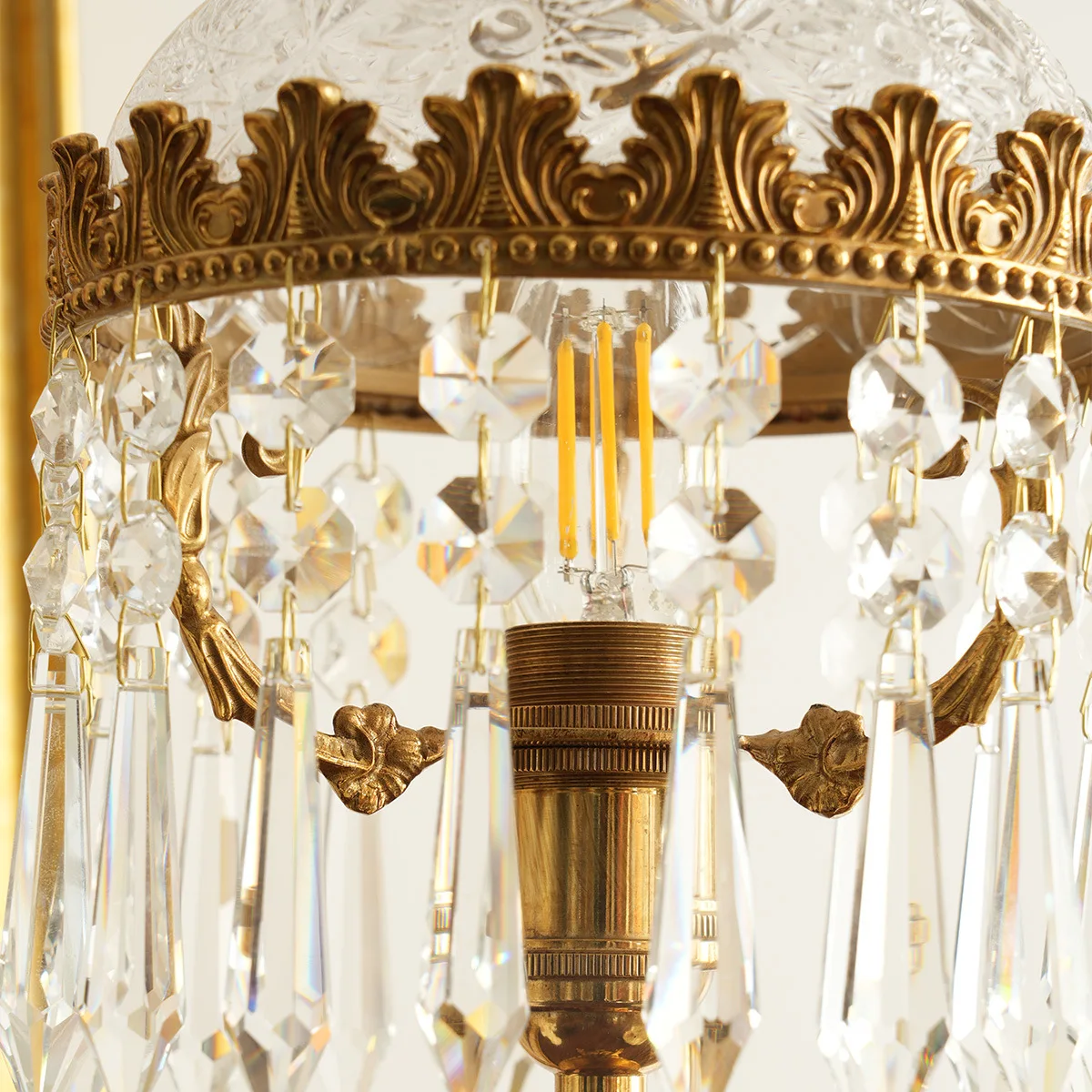 

crystal brass table lamp atmosphere retro light high-end bedroom bedside lamp