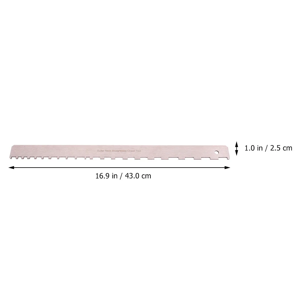 Neck Ruler Guitar Fret Crowning Tool Luthier for Notched Straight Edge Measuring Repair Maintenance Bass Setup Stainless Steel