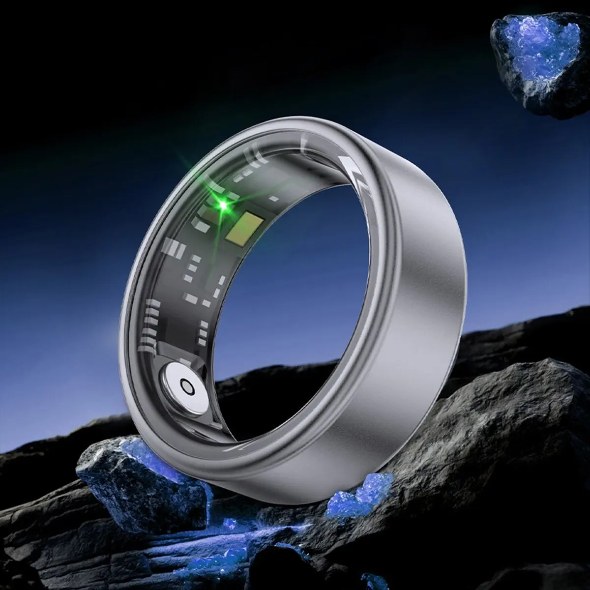 【今すぐ購入】sr06スマートリング、健康モニター、心拍数睡眠モニター、5atm防水、ブラック