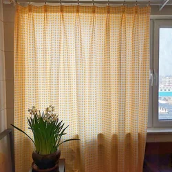 Yaapeet Buffalo Plaid Semi Sheer Curtains Light Filtering Refresh Yellow&White Voile Checkered Curtain for Window Treatments