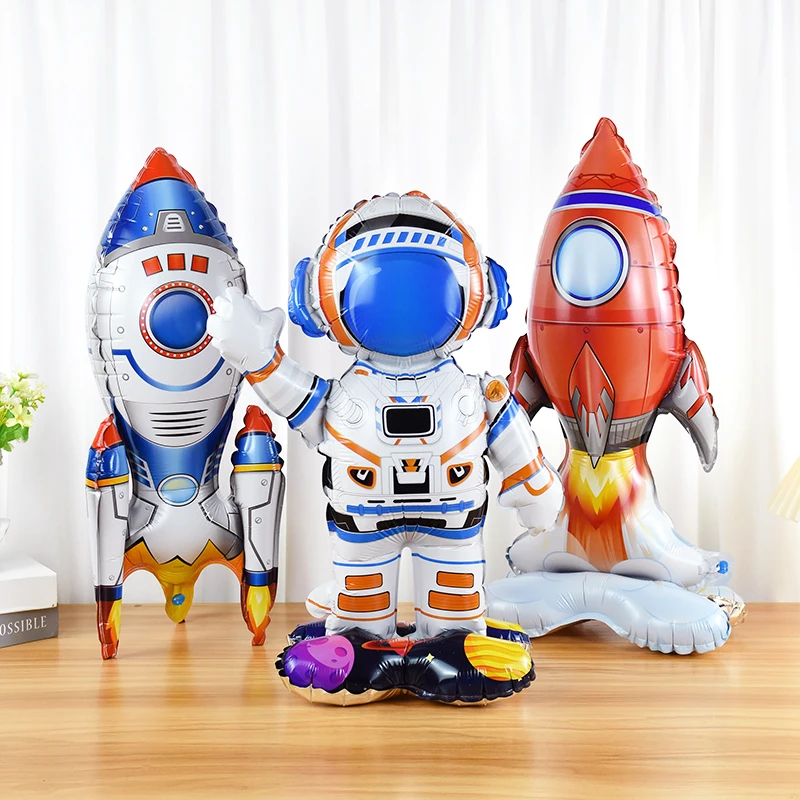 3D Astronaut Foil Balloon Rocket Balloons Space Ballons For Boy Kids Astronauta Universe Series Outer Space Birthday Party Decor