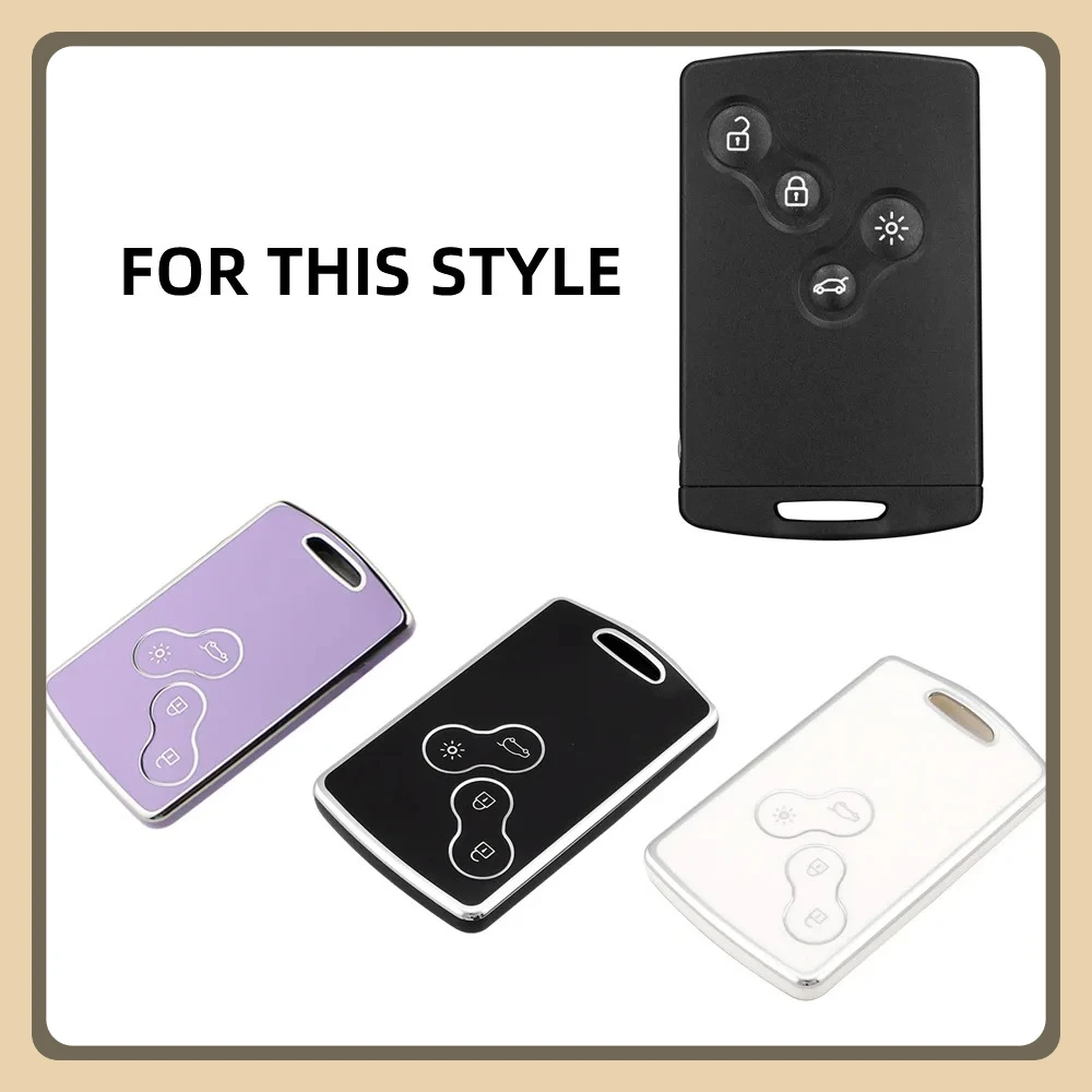 4 Button Smart Card Remote Key Shell for Renault Megane Laguna Koleos Fluence Scenic Clio Captur Car Key Case Cover