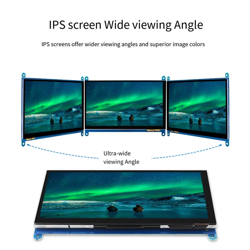 T24C para Raspberry Pi pantalla de 7 pulgadas Raspberry Pi5/4B pantalla táctil capacitiva IPS-interfaz Compatible 1024X600