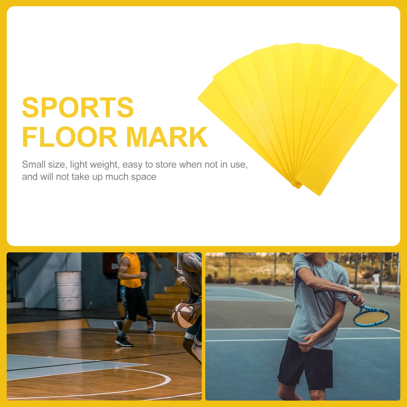 

10 Yellow Landmark Mats Markers Tennis Court Flat SpotMarkers Durable Gym Agility Basketball Soccer Training Aids Sports