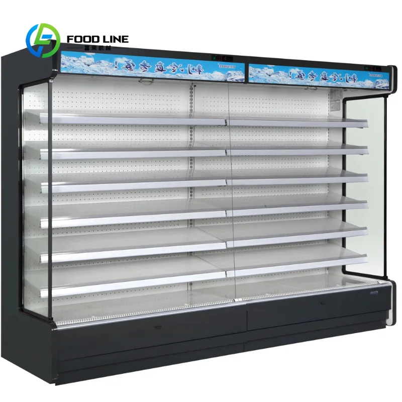Custom Made Commercial Merchandising Convenience Store Display Fridge Supermarket Multideck Open Chiller Cabinet Display