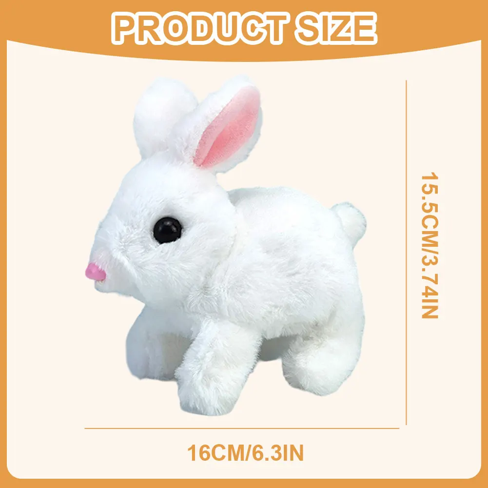 Animal de compagnie électronique interactif avec sons et mouvements, lapin réaliste, jouet de pâques en peluche, cadeau pour les tout-petits