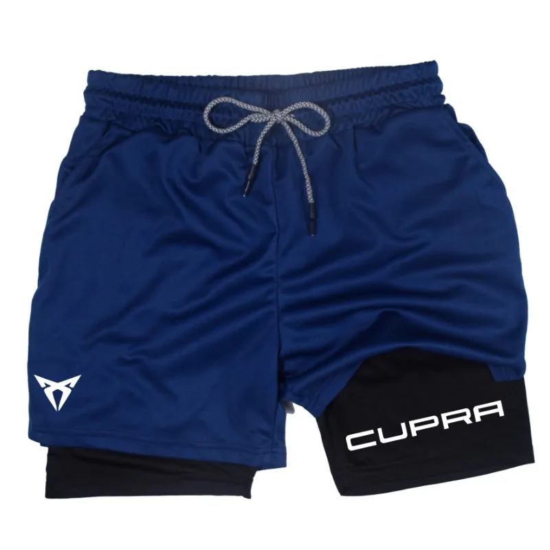 2025 Summer Quick-drying Double-layer Fitness Shorts Breathable Casual Shorts Men's 2-in-1 Sports Shorts M-3XL