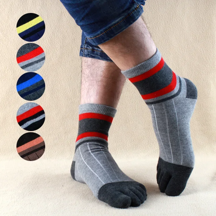 

5 Pairs Man's Five Finger Socks Cotton Fashion Separate 5 Toes Men's Ankle Socks Colorful Sandal Socks