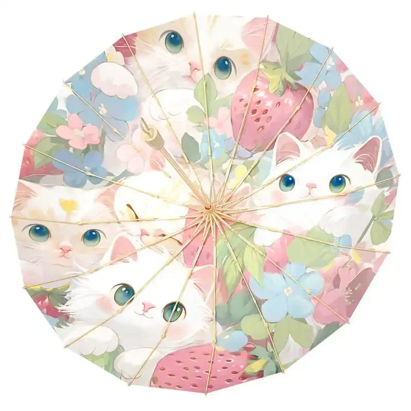 

Premium 16-bone sun umbrella, super sun protection, UV protection for girls, rain and shine folding