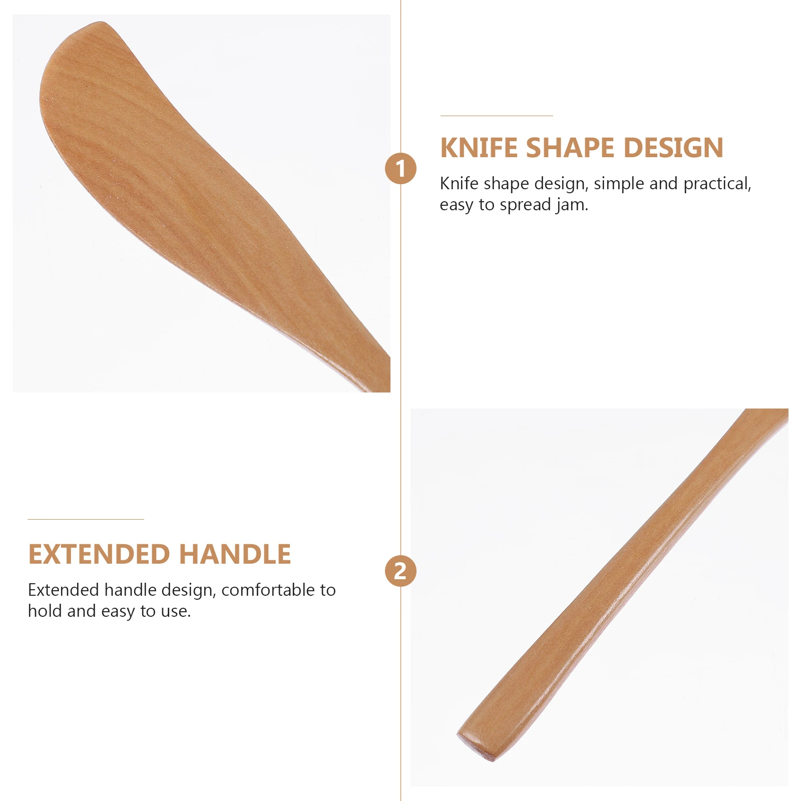 

3pcs Wooden Cheese Knife Jam Spreader For Butter Cream Smooth Easy Clean Kitchen Gadget Wood Spatula Home Baking Tool