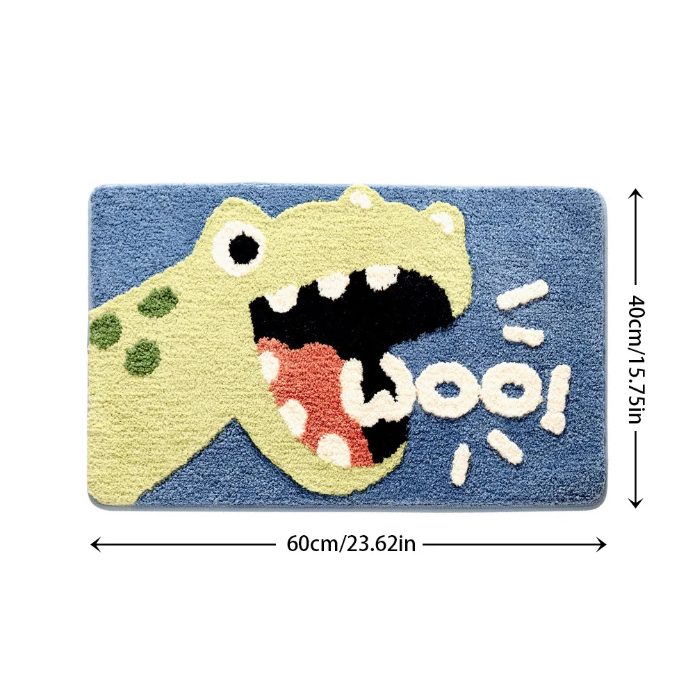 40*60cm Bath Mat Cute Lion Dinosaur Crocodile Bathroom Carpet Flocking Waterproof Non-Slip Shower Rug Entrance Door Foot Mats