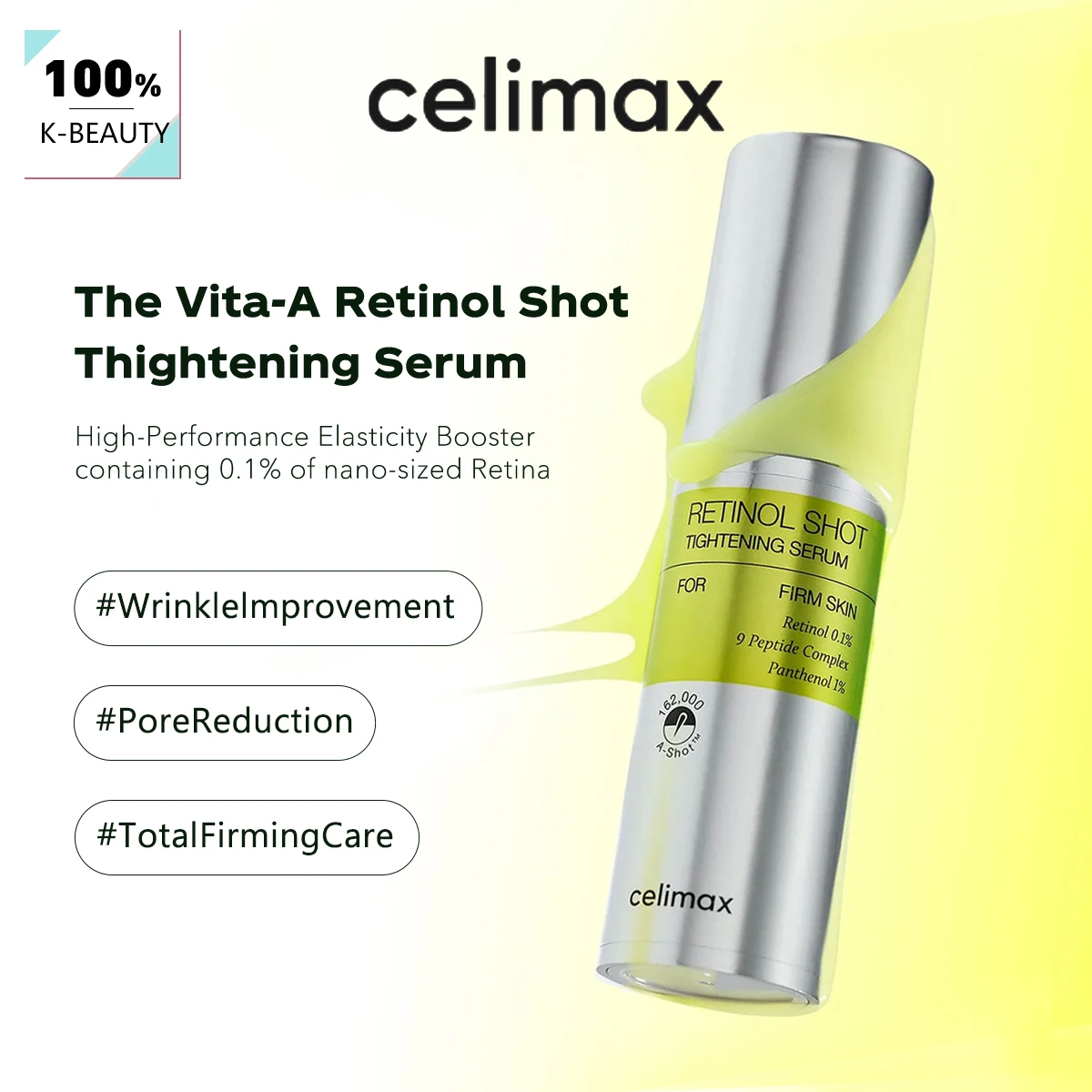 Celimax THE VITA-A RETINOL SHOT THIGHTENING SERUM,Pore Minimizing & Smooth Complexion,​Korean Skincare,​​K-Beauty,Korean Makeup