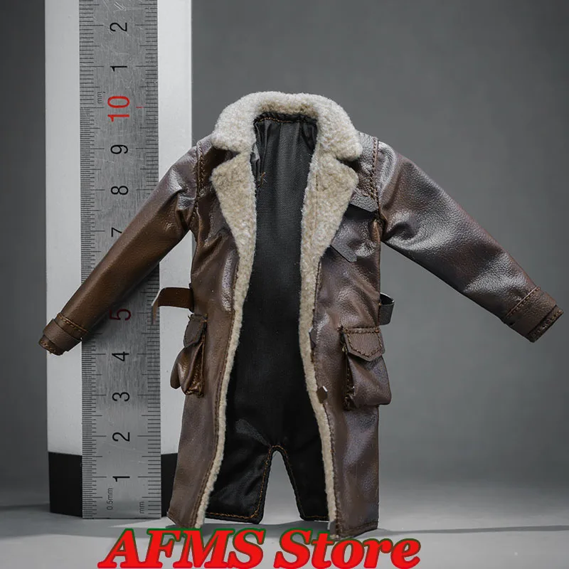 3色展開 1/12スケール 男性兵士 ウィンドブレーカー PUレザー製 オールドスタイル ファーカラーコート 6インチ SHF NW アクションフィギュア ボディモデル対応