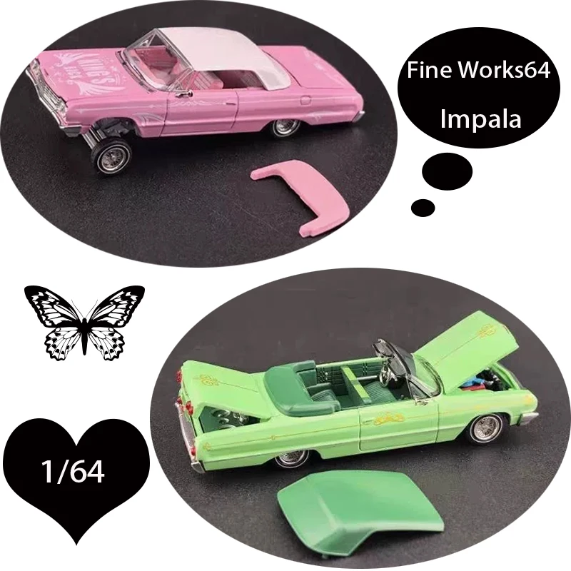 Fine Works64 1:64 Scale Impala Lowrider Car Alloy Car Model For Collection Display & Holiday Gifts Toys