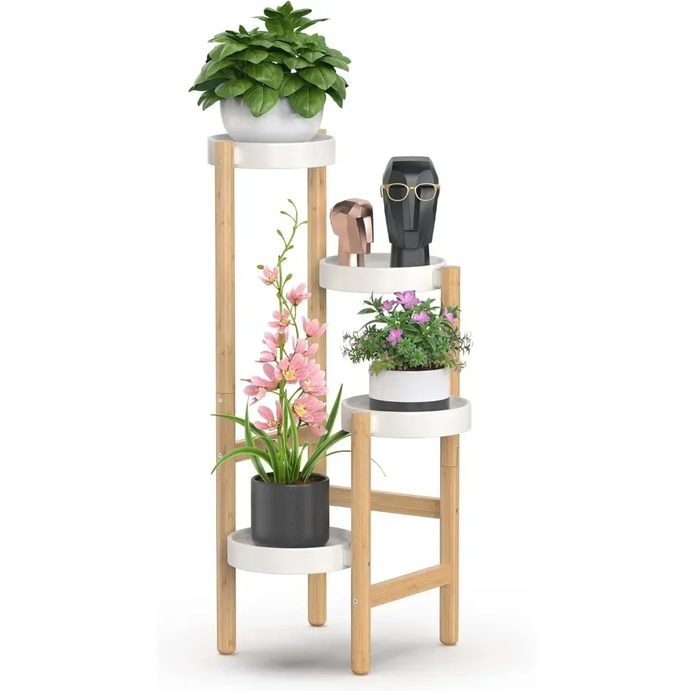 Bamboo Plant Stands Indoor Flower Pot Stand Stand for Flowers Flowerpot Display Racks Shelf Support for Plants Storage Outdoor