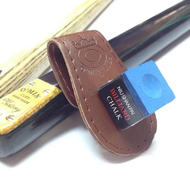 Portable Leather Chalk Bag Chalk Clip Pool Billiards Snooker Accessories Leather Magnetic Belt Clip Chalk Holder Powder Holder