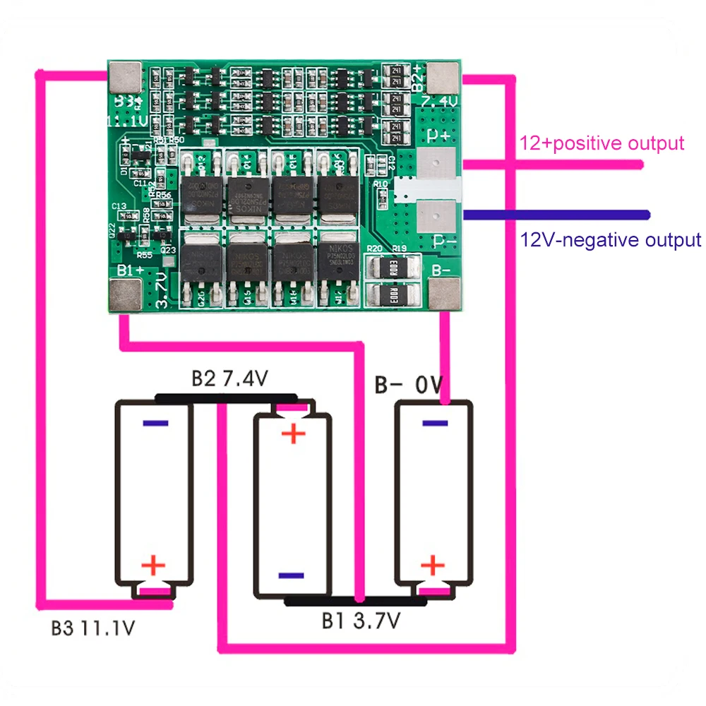 3S 12V 40A Lithium Battery Protection Board BMS Li-ion Charger Charging Balancer for 3.7V ternary battery lithium cobalt acid li