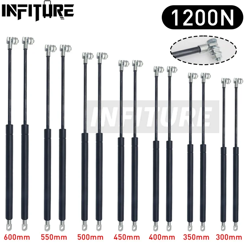 2pcs 300/350/400/450/500/550/600mm 1200N Car Gas Struts Spring Shocks Lift Supports RV Windows Storage Damper Camper Back Window