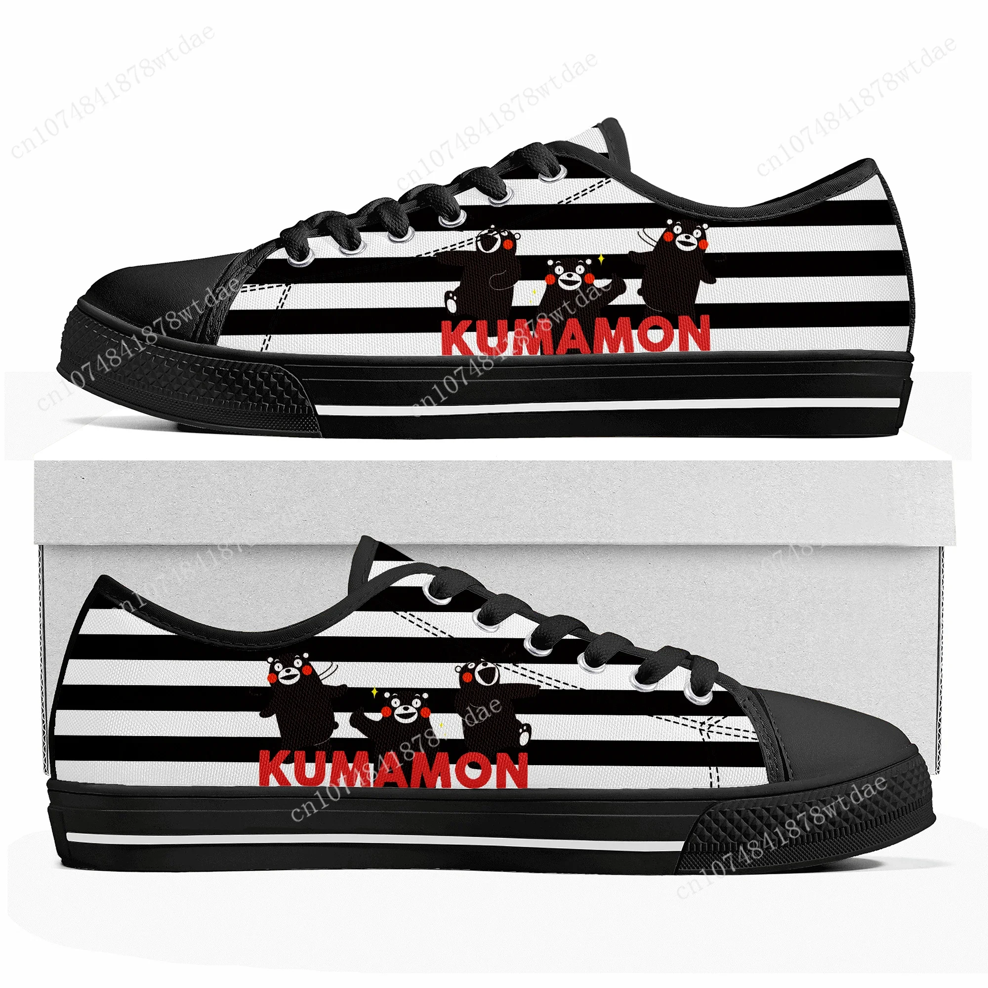 Kumamon Low Top Sneakers Womens Mens Teenager High Quality Canvas Sneaker Casual Japanese Anime Cartoon Customize Shoes
