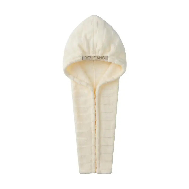 Cream White Microfiber Hair Towel Wrap Super Absorbent Quick Drying Anti Frizz Soft Plush Bath Cap for Women Girls Long Curly