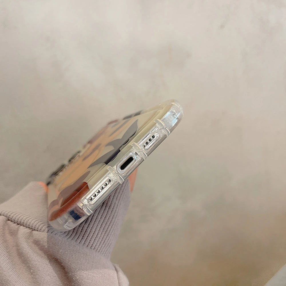 النفط اللوحة الأصفر زهرة جراب هاتف آيفون 14 و 13 برو أبل صغير 12x شامل 11 الأزياء وسائد هوائية مربع لينة غطاء #5