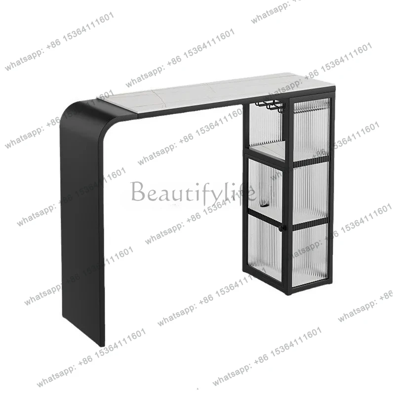 Home Living Room Sofa Partition Cabinet Simple Leisure Desk Mini Table Bar Counter