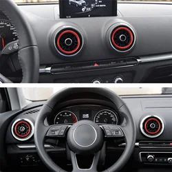 For Audi A3 8V S3 RS3 2014-2020 Air Center Console Vent Outlet Trim Inner Ring Cover Sportback Sedan Interior Car Accessories