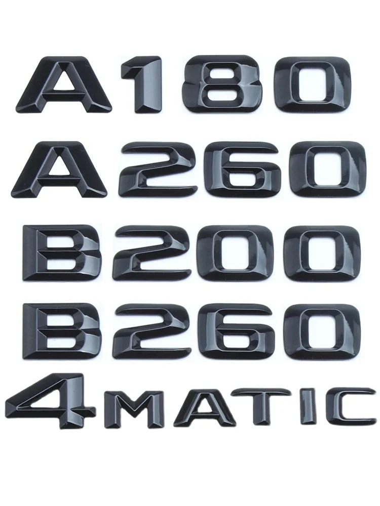 ABS Black Letters Car Trunk Badge A180 A200 A260 B180 B200 B260 Emblem Logo For Mercedes W176 W177 W246 W245 2015 Accessories