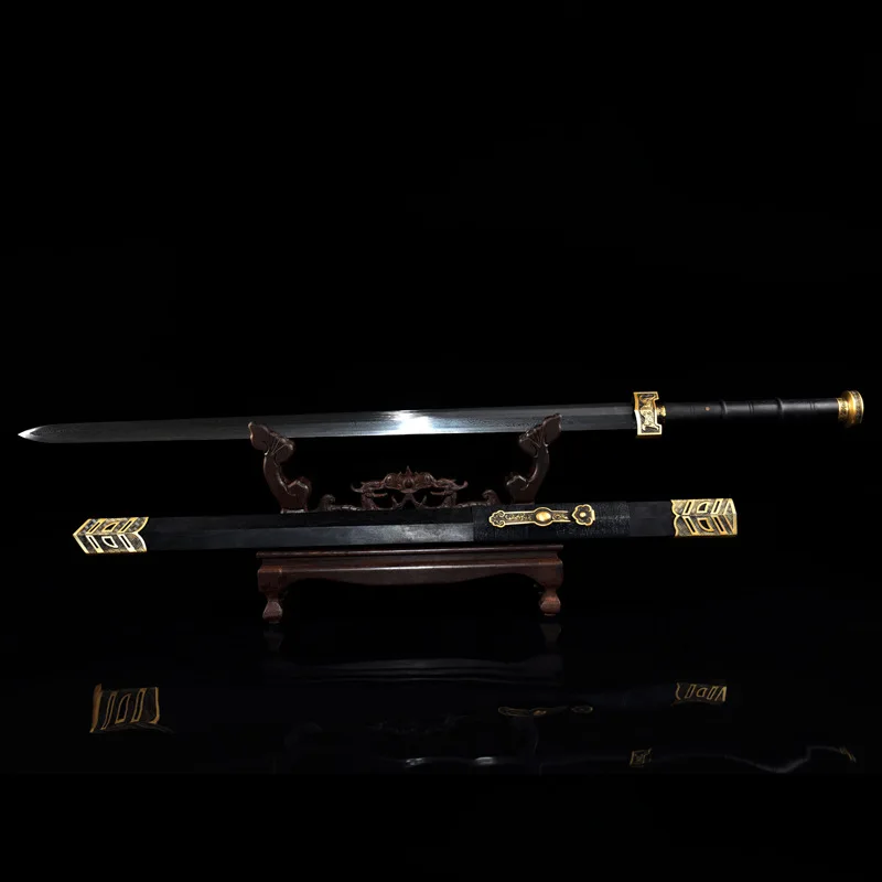 109cm medieval metal real sword Chinese kung fu bronze suit pattern steel integrated sword self-defense eight-sided sword katana