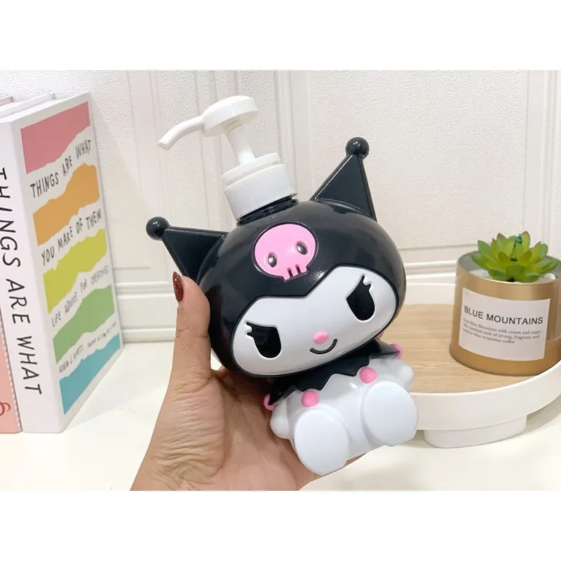 سانريو كورومي الكرتون الاستغناء زجاجة زجاجات إعادة الملء دفع نوع تعبئة دفع أسفل فارغة السفر موزع زجاجة شامبو