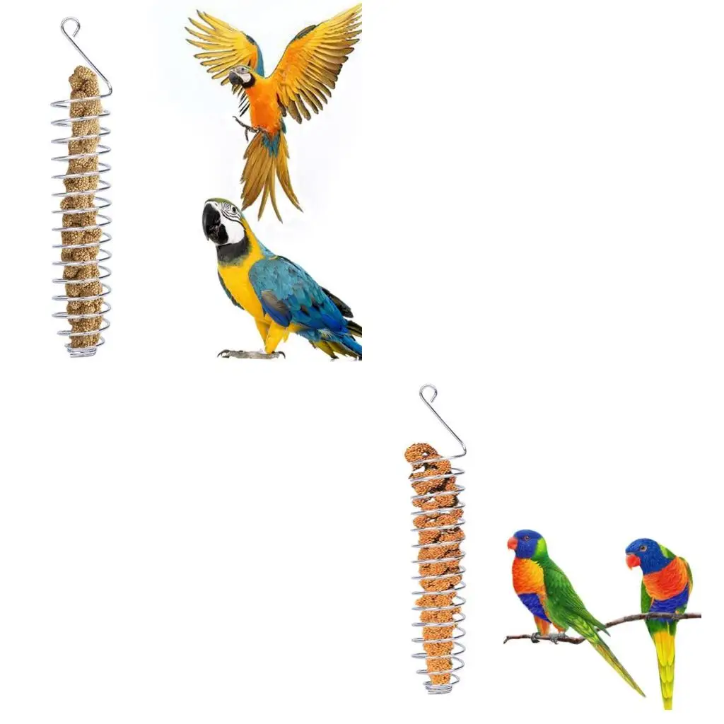 

Stainless Steel Parrot Feeder Fruits Vegeteable Basket Cotaniner Holder Feeding Device Bird Cage Foraging Toy for Parakeet