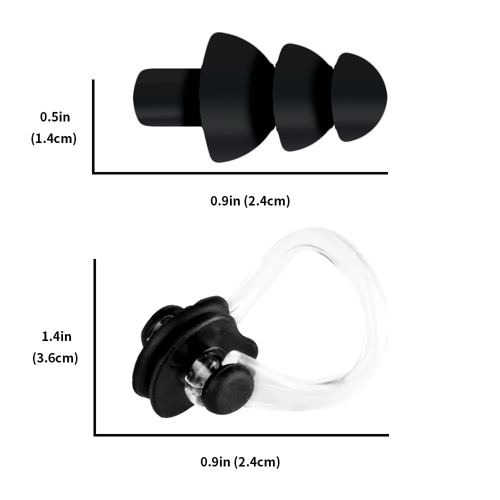 Swimming Ear Plug Nose Clip Silicone Earplugs Waterproof Swimming Pool Ear Plugs & Nose-Clip For Kids Adults Sleep Earplugs