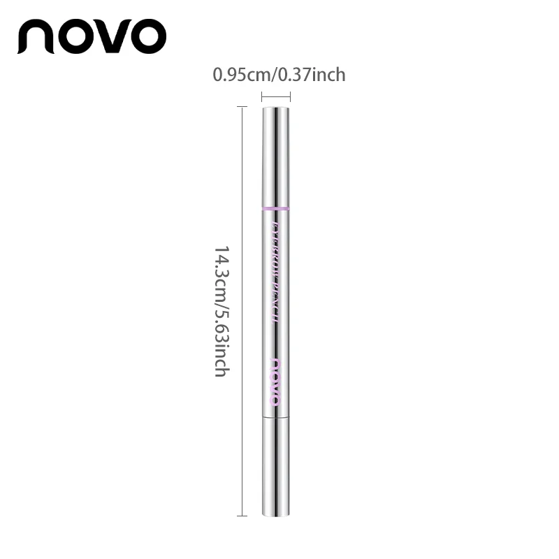 قلم حواجب مقاوم للماء، قلم ميكروبليدينج مع 4 رؤوس مقسمة لمكياج الحواجب ذو المظهر الطبيعي، محدد عيون + حشوة دقيقة