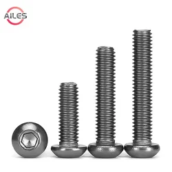 M2 M2.5 M3 M4 M5 M6 M8 TA2 Titanium Hexagon Socket Pan Round Head Screws Cup Button Head Allan Bolts TItanium Alloy