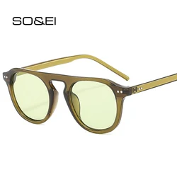 SO & EI Vintage Square okulary przeciwsłoneczne kobiety moda ozdoba do paznokci galaretki kolor okulary mężczyźni trendy okulary przeciwsłoneczne pilotki odcienie UV400