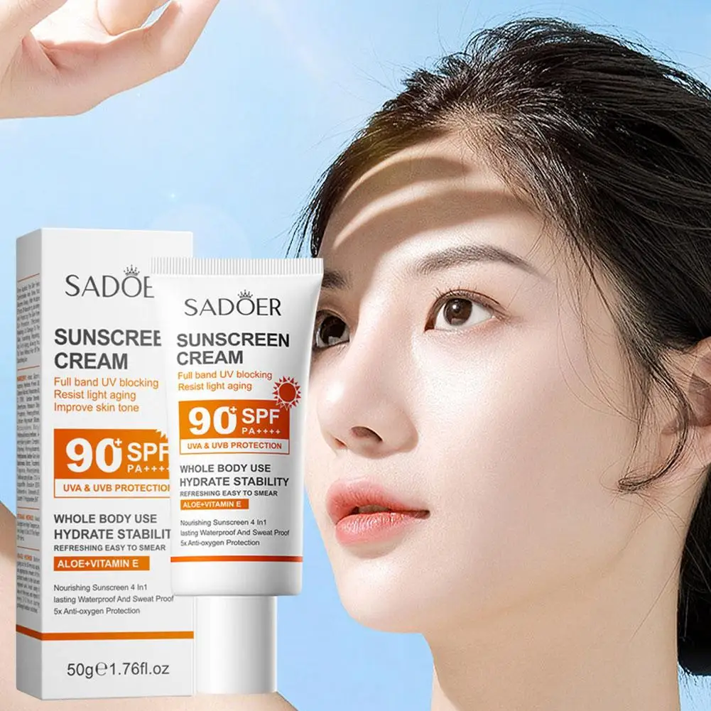 

50ml Facial Body Sunscreen Whitening Sun Cream SPF Anti-Aging Oil-control Moisturizing Skin Dust Reduce Care 90 D2U6