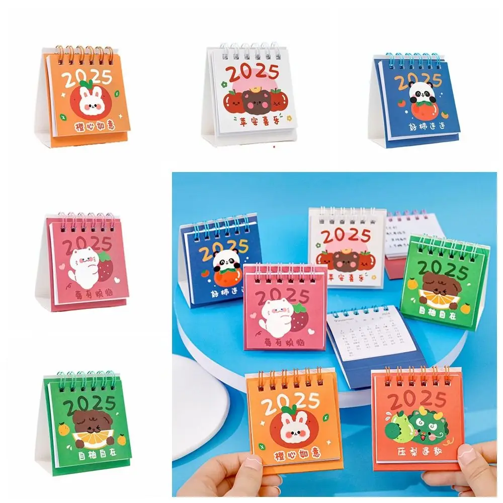 Cartoon Fruit 2025 Calendar Cute Agenda Organizer Fruit Text Calendar Mini Schedule Planner Mini Desktop Calendar Desk Check-in