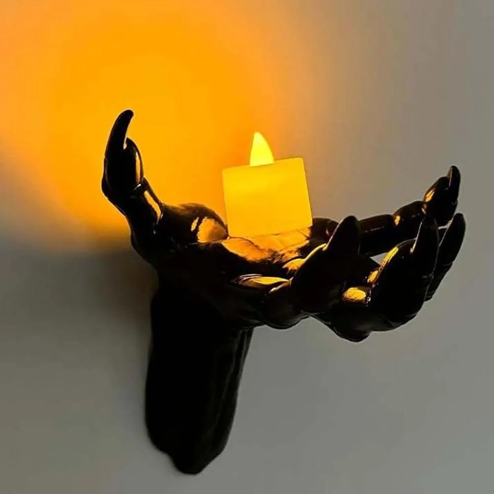 Witch Arm PVC Demon Hand Wall Mounted Scary Texture Black Ghost Palm Lightweight Matte Finish Spooky Prop Haunted House
