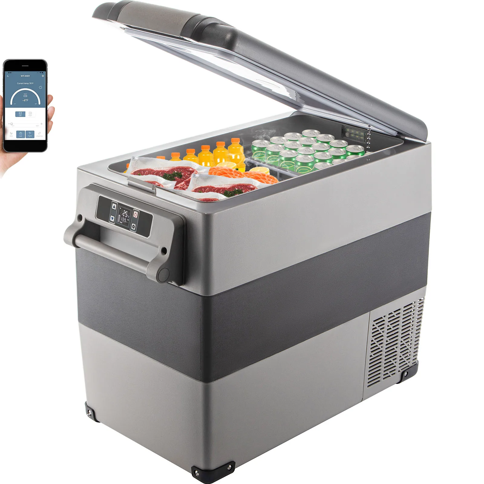 VEVOR 35L 45L 55L Auto-Kühlschrank Mini-Kühlbox Tragbarer Kompressor-Kühler 12/24V DC 110-240V Eisbox für Camping