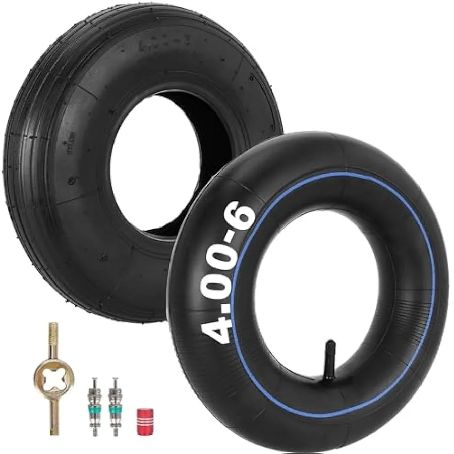 

RUTU 4.00-6 Tire and Inner Tube 13" Wheelbarrow Wheel and Tire Replacement for Gorilla Cart Garden Wagon Hand Truck with TR13 S